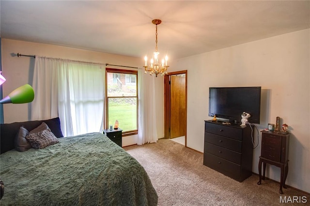 10000 Wondell Woods Dr, Belleville, IL 62223 - carpeted bedroom with a chandelier