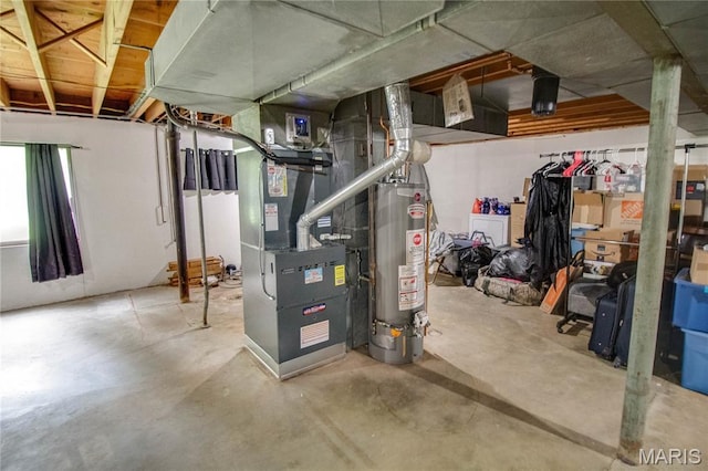 10000 Wondell Woods Dr, Belleville, IL 62223 - basement with water heater and heating unit