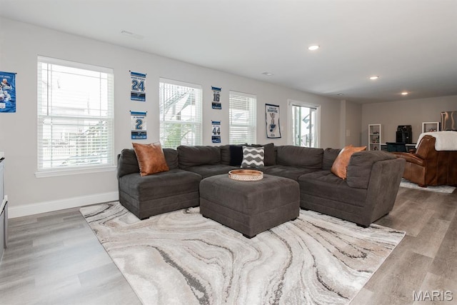 509 Spruce Hollow Ct, Wentzville, MO 63385 - living room featuring wood finished floors and recessed lighting
