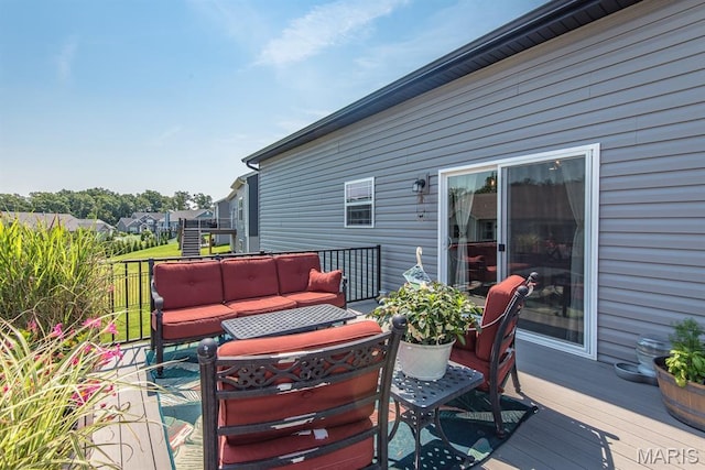 509 Spruce Hollow Ct, Wentzville, MO 63385 - wooden deck with outdoor lounge area