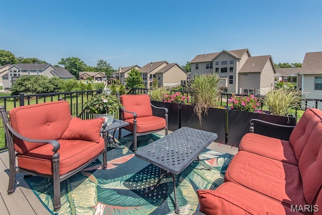 509 Spruce Hollow Ct, Wentzville, MO 63385 - wooden deck featuring a residential view and an outdoor living space