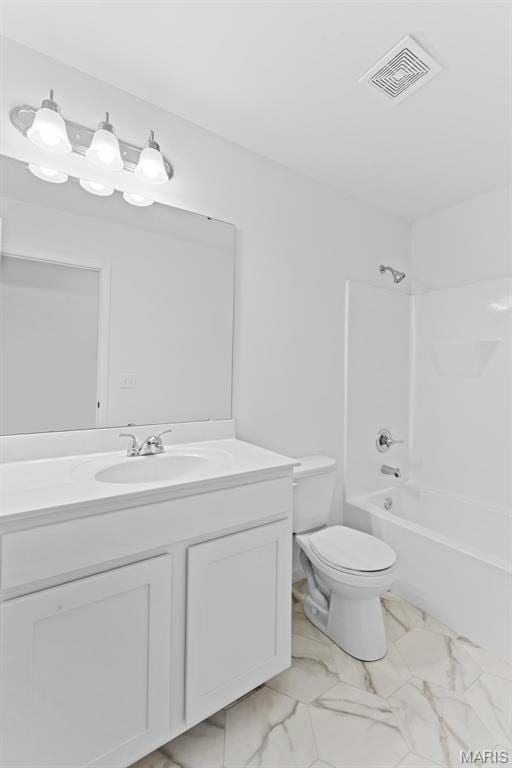 104 Tick Rd, Silex, MO 63377 - bathroom featuring vanity, marble look tile flooring, and shower / bathtub combination
