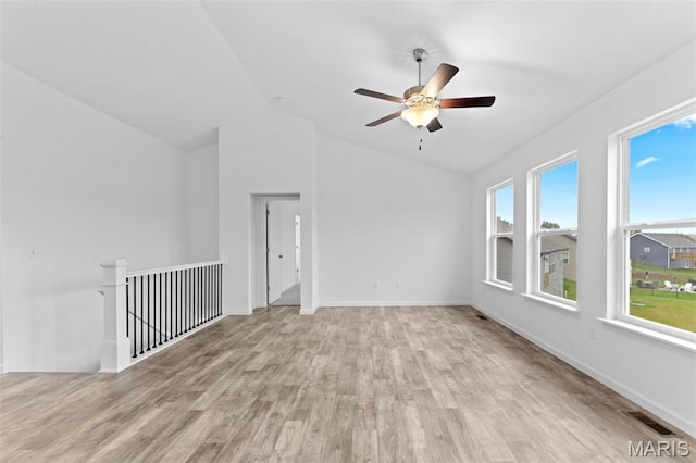 104 Tick Rd, Silex, MO 63377 - spare room with lofted ceiling, light wood finished floors, and ceiling fan