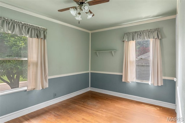 914 Trelane Ave, Crestwood, MO 63126 - unfurnished room with wood finished floors, a ceiling fan, and crown molding