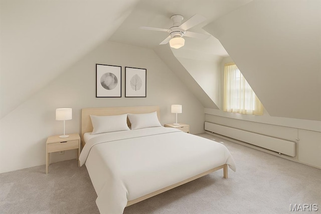 914 Trelane Ave, Crestwood, MO 63126 - bedroom with carpet flooring, vaulted ceiling, and a ceiling fan