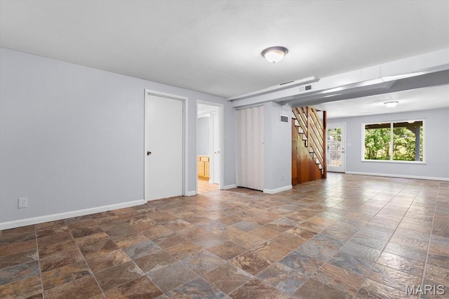 104 Britanna Dr, Swansea, IL 62226 - spare room with stairway and stone tile flooring