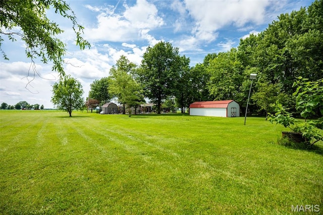 900 Montana St, Gillespie, IL 62033 - view of green lawn with a storage shed