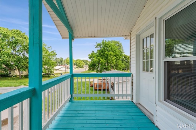 614 Main St, Keyesport, IL 62253 - view of wooden terrace