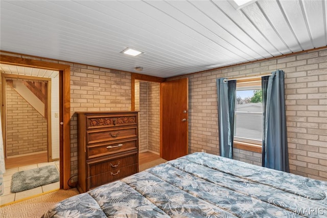614 Main St, Keyesport, IL 62253 - bedroom featuring brick wall