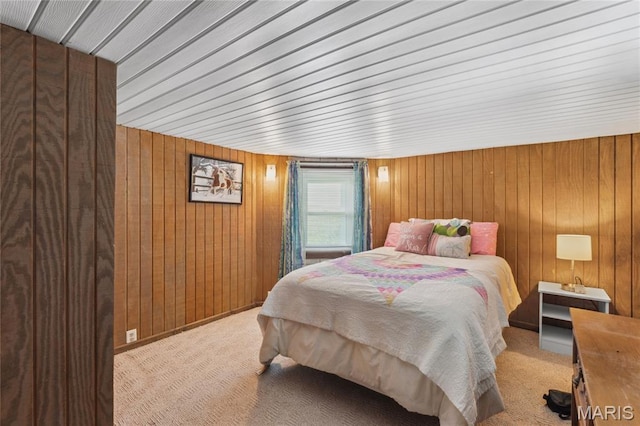614 Main St, Keyesport, IL 62253 - carpeted bedroom featuring wood walls