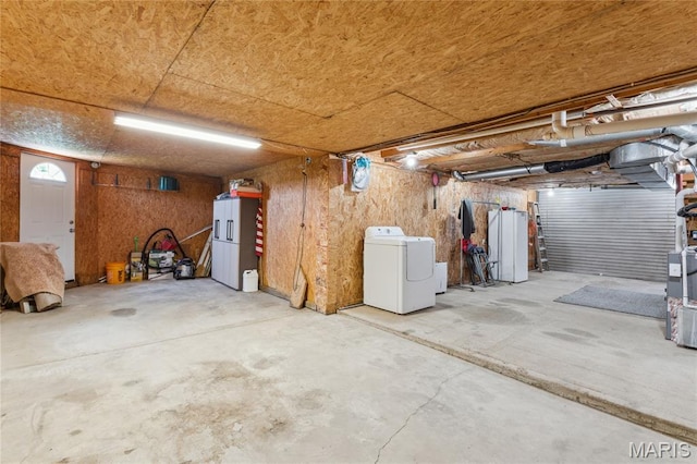 614 Main St, Keyesport, IL 62253 - below grade area featuring washer / dryer