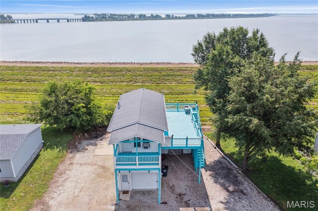 614 Main St, Keyesport, IL 62253 - view from above of property with a large body of water