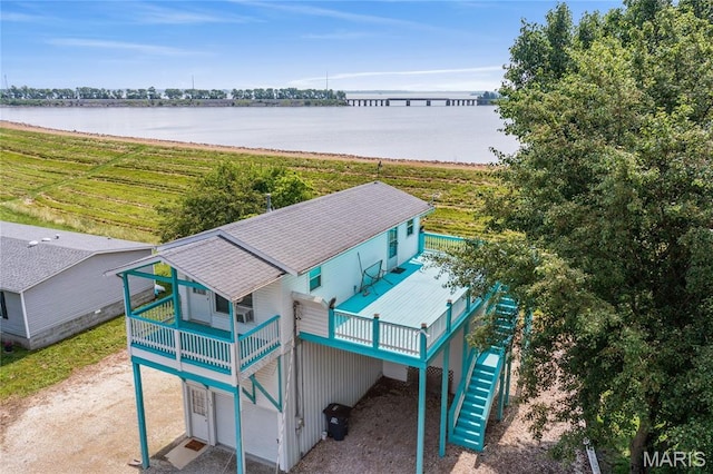 614 Main St, Keyesport, IL 62253 - aerial view of property and surrounding area featuring a nearby body of water