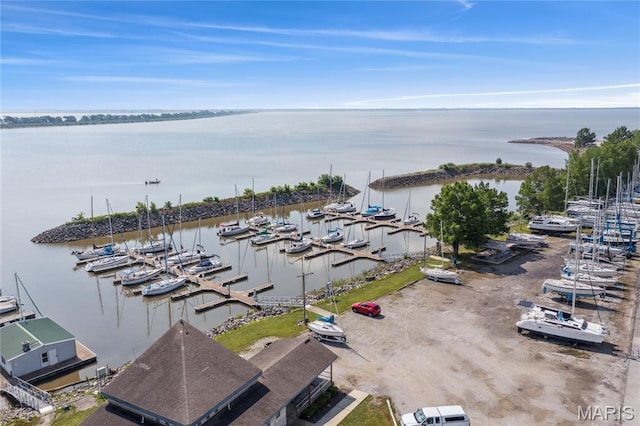 614 Main St, Keyesport, IL 62253 - bird's eye view of a marina and a large body of water