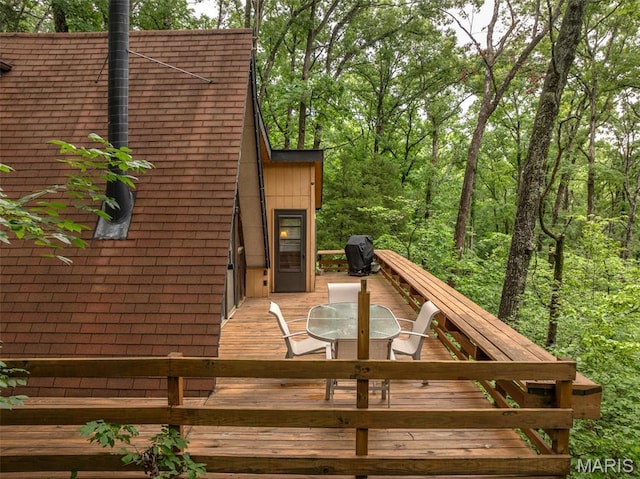 376 W Wanderfern Circle Dr, Innsbrook, MO 63390 - deck featuring outdoor dining area and a grill
