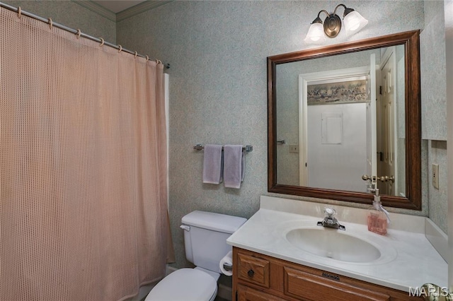 210 N Taylor Ave Unit C, Kirkwood, MO 63122 - bathroom featuring vanity, ornamental molding, and shower / bath combination with curtain