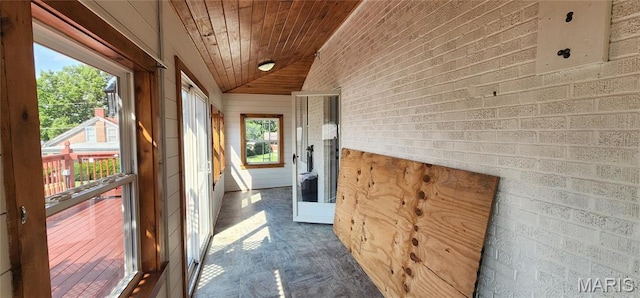 1629 Swanwick St, Chester, IL 62233 - corridor with healthy amount of natural light, wood ceiling, and lofted ceiling