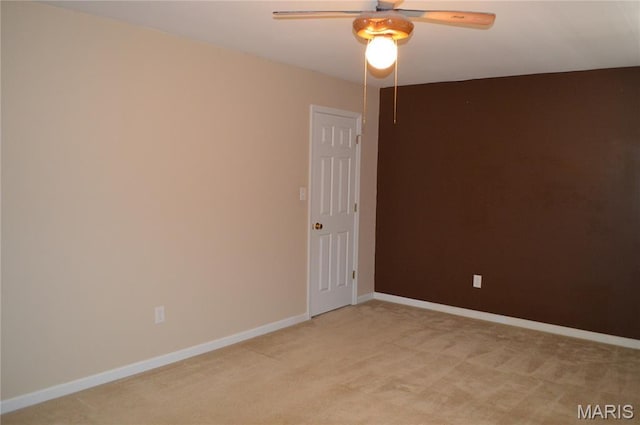 1313 Commons Cir, Cottleville, MO 63304 - spare room with ceiling fan and light colored carpet