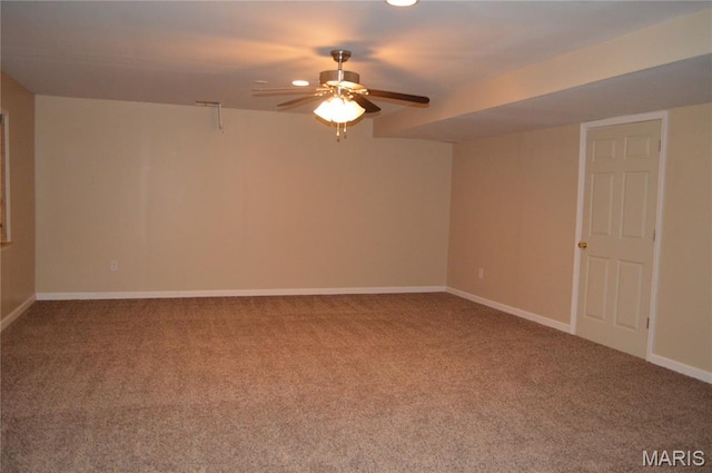 1313 Commons Cir, Cottleville, MO 63304 - carpeted spare room featuring ceiling fan and baseboards