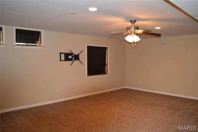 1313 Commons Cir, Cottleville, MO 63304 - spare room with carpet flooring, recessed lighting, and ceiling fan