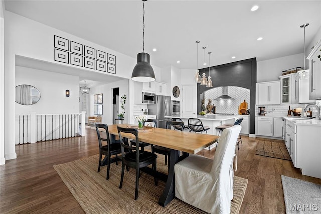 932 Colebrook Ct, Lake St Louis, MO 63367 - dining room featuring dark wood-type flooring and recessed lighting