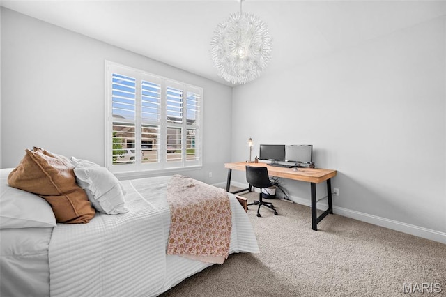932 Colebrook Ct, Lake St Louis, MO 63367 - carpeted bedroom featuring a chandelier and a desk