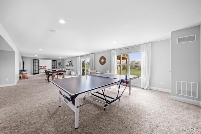 932 Colebrook Ct, Lake St Louis, MO 63367 - game room featuring recessed lighting and light colored carpet