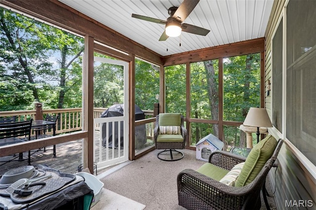 20220 Inverness Dr, Marthasville, MO 63357 - sunroom with a ceiling fan