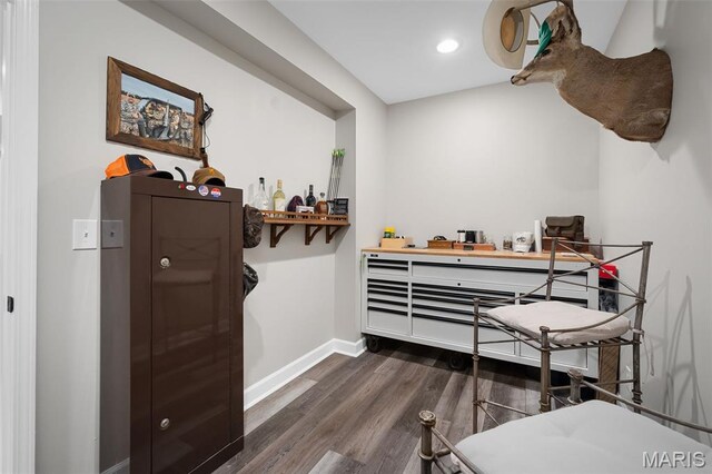 20220 Inverness Dr, Marthasville, MO 63357 - bar area featuring dark wood-style floors and recessed lighting