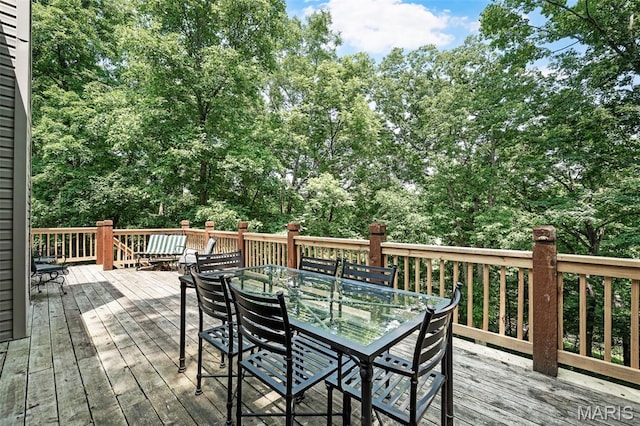 20220 Inverness Dr, Marthasville, MO 63357 - wooden terrace featuring outdoor dining area