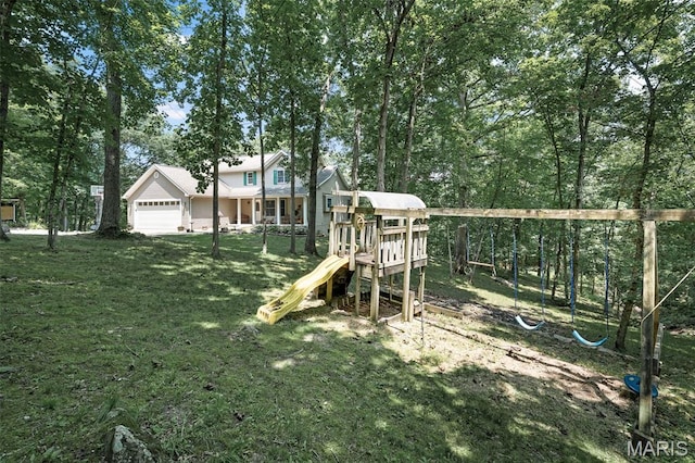 20220 Inverness Dr, Marthasville, MO 63357 - view of play area featuring a lawn and view of scattered trees