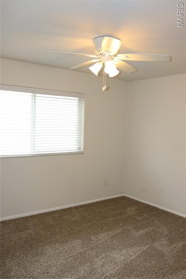 12574 Chardin Pl Unit 1, Tesson Ferry Township, MO 63128 - carpeted empty room featuring a ceiling fan and baseboards
