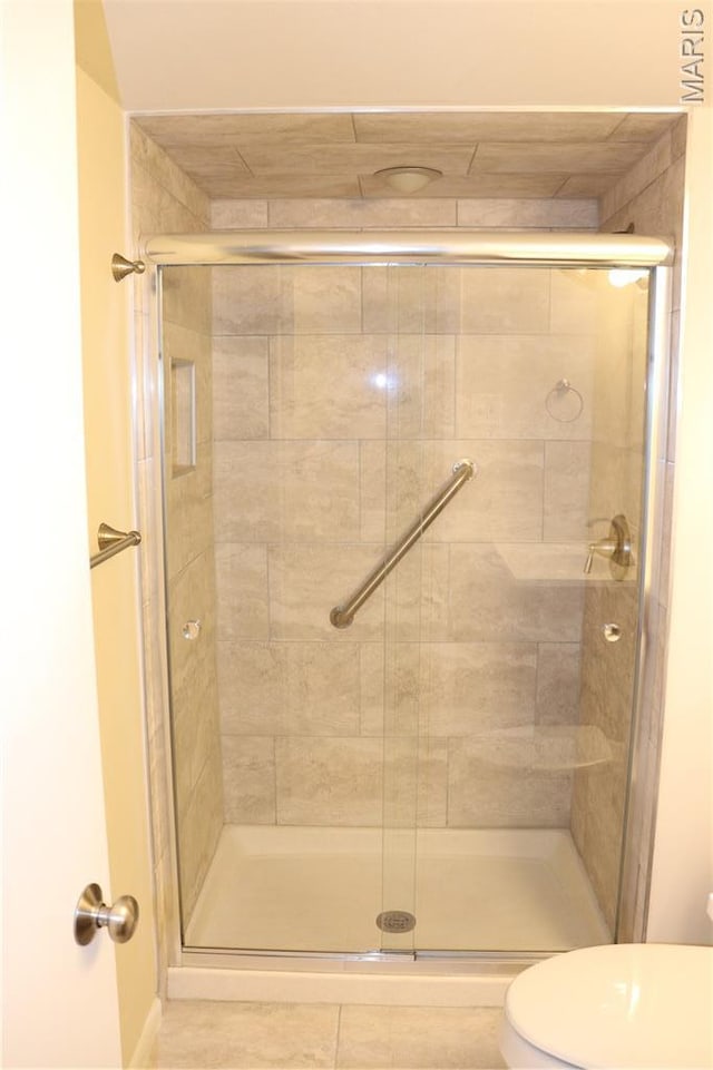 12574 Chardin Pl Unit 1, Tesson Ferry Township, MO 63128 - full bath with a shower stall and tile patterned floors