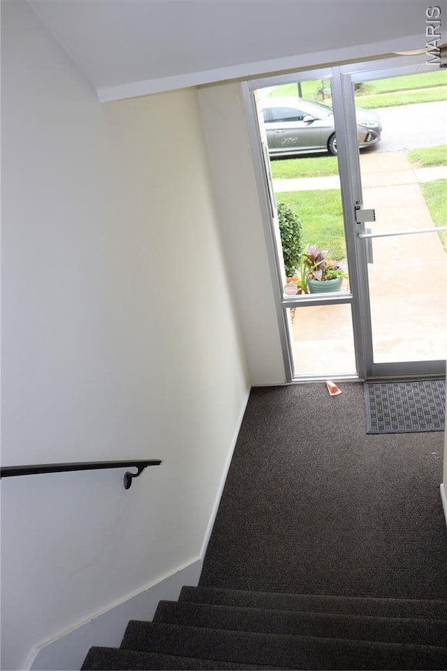 12574 Chardin Pl Unit 1, Tesson Ferry Township, MO 63128 - staircase featuring carpet flooring