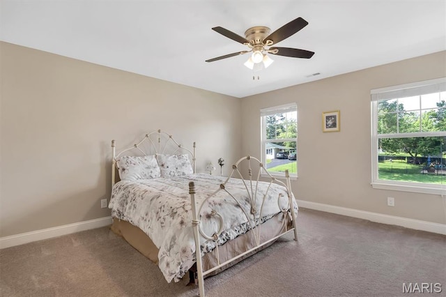 306 Essen Ln, Ballwin, MO 63021 - bedroom with carpet and ceiling fan