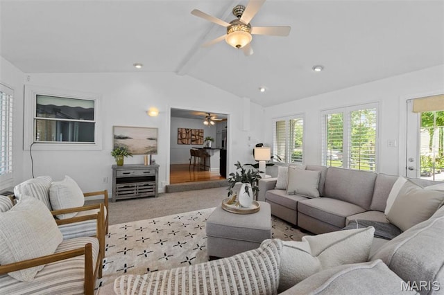 12330 Cape Cod Dr, Creve Coeur Township, MO 63146 - living area featuring ceiling fan and carpet floors