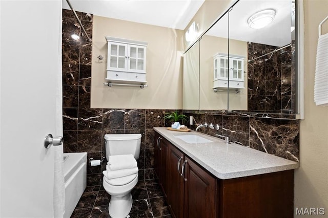 12330 Cape Cod Dr, Creve Coeur Township, MO 63146 - full bathroom with vanity and marble finish floors