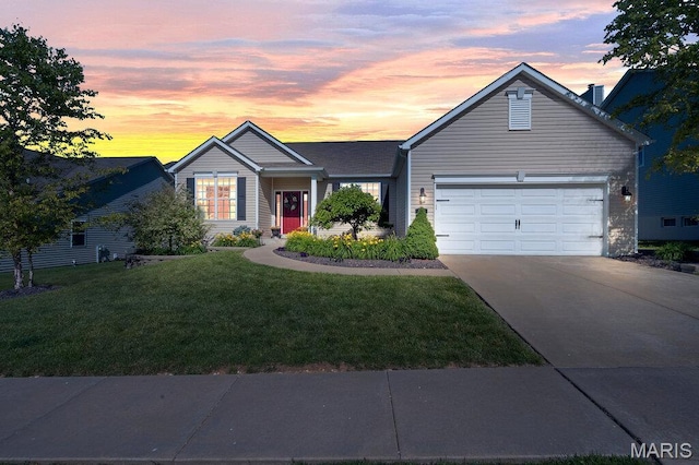 144 Wilmer Valley Dr, Wentzville, MO 63385 - view of front facade with a front yard, driveway, and an attached garage