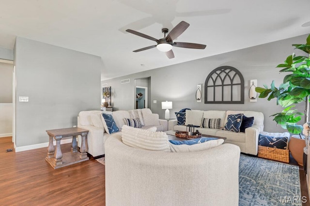 144 Wilmer Valley Dr, Wentzville, MO 63385 - living area with wood finished floors and ceiling fan