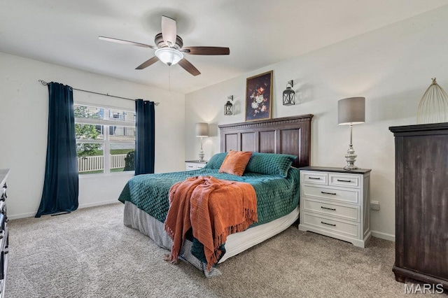 144 Wilmer Valley Dr, Wentzville, MO 63385 - bedroom featuring light carpet and ceiling fan