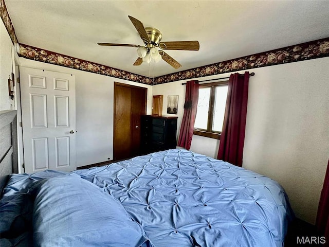 116 Charlene St, East Alton, IL 62024 - bedroom featuring a ceiling fan and a closet