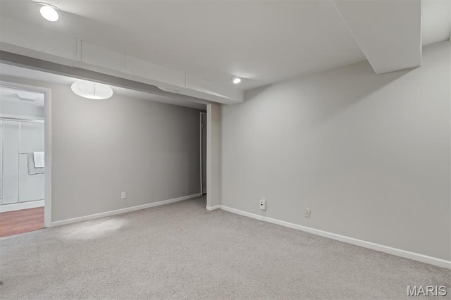 657 Lilac Ave, Webster Groves, MO 63119 - finished basement with carpet and recessed lighting