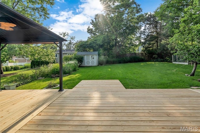657 Lilac Ave, Webster Groves, MO 63119 - deck featuring a shed and a fenced backyard