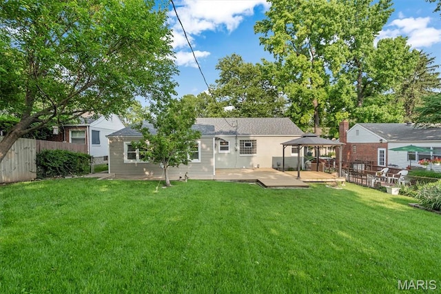 657 Lilac Ave, Webster Groves, MO 63119 - rear view of house with a gazebo and a wooden deck