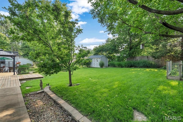 657 Lilac Ave, Webster Groves, MO 63119 - view of yard with a gazebo, a storage unit, and a deck
