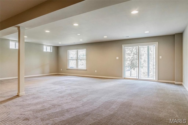2216 Cournier St, Saint Charles, MO 63301 - basement with carpet and recessed lighting