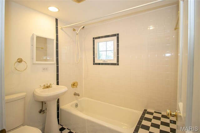 37 Joy Ave, Webster Groves, MO 63119 - full bath featuring shower / bath combination and recessed lighting
