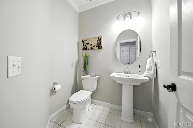 17 Eagles Way Ln, Lake St Louis, MO 63367 - bathroom featuring crown molding and tile patterned flooring