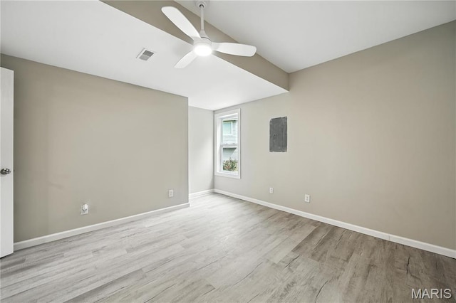 17 Eagles Way Ln, Lake St Louis, MO 63367 - spare room with ceiling fan, wood finished floors, and electric panel