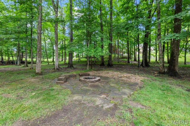 3046 Beaver Creek Cpe, Girardeau, MO 63701 - view of yard featuring a fire pit